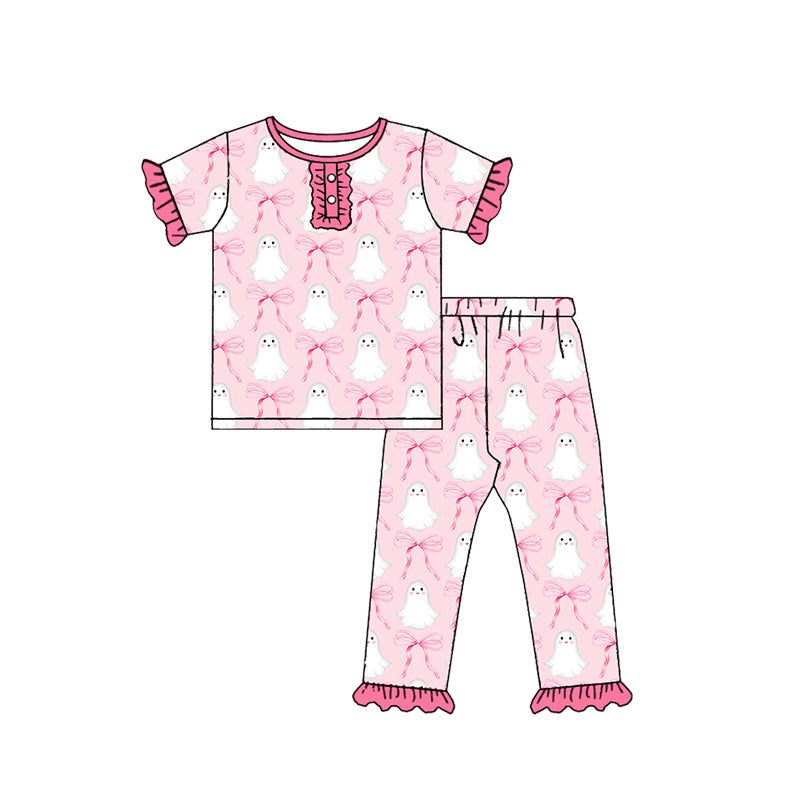 (Pre Order)Family Halloween Ghost Print Set,Pajamas&Romper