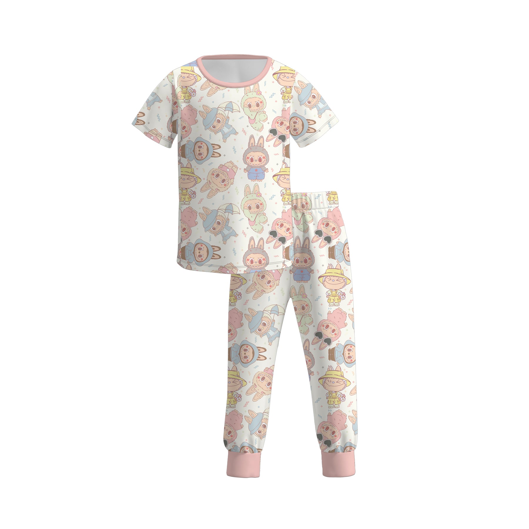(Pre Order)Siblings Summer Cartoon Print Top&Pajamas
