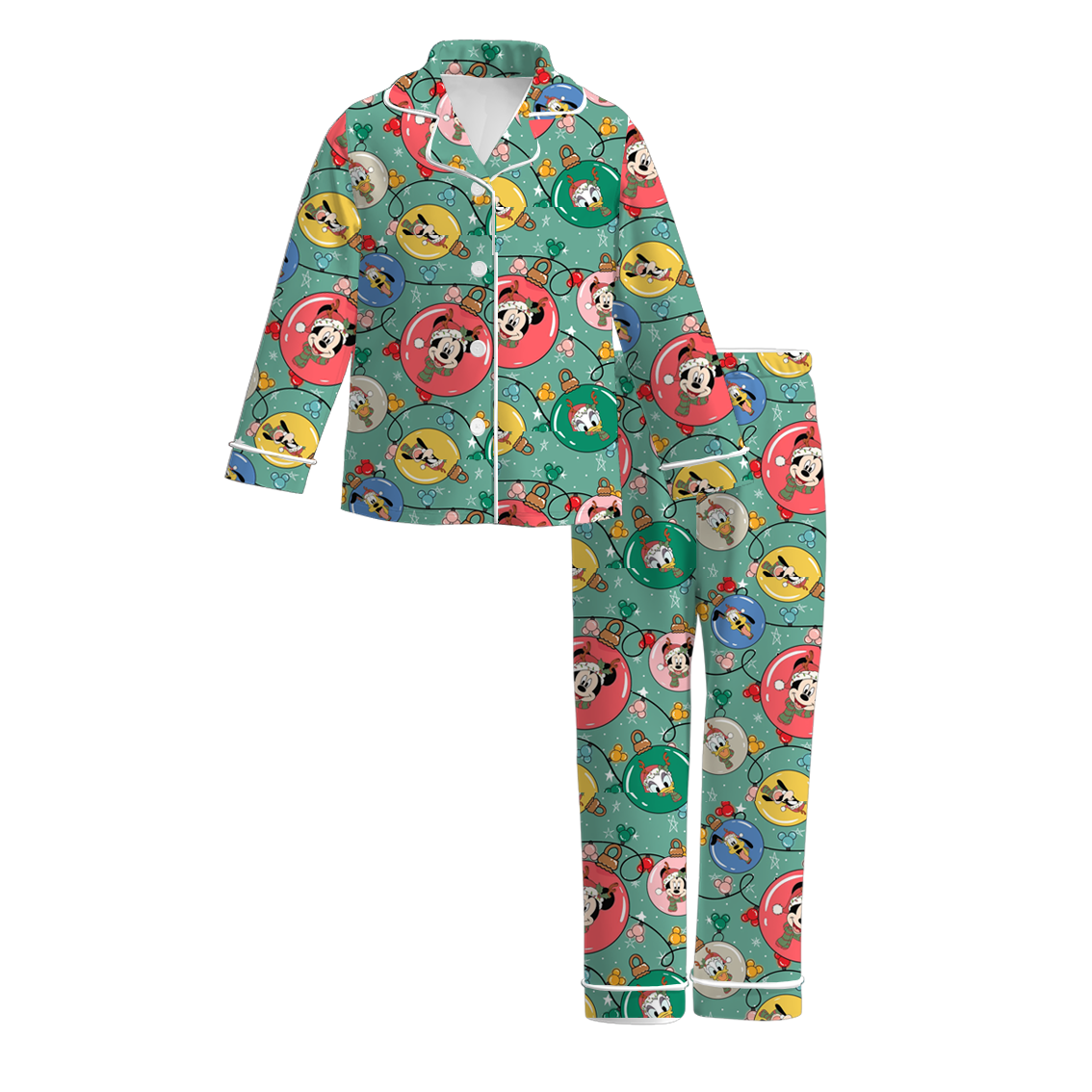 (Pre Order)Family Christmas Cartoon Print Dress,Set,Pajamas&Romper