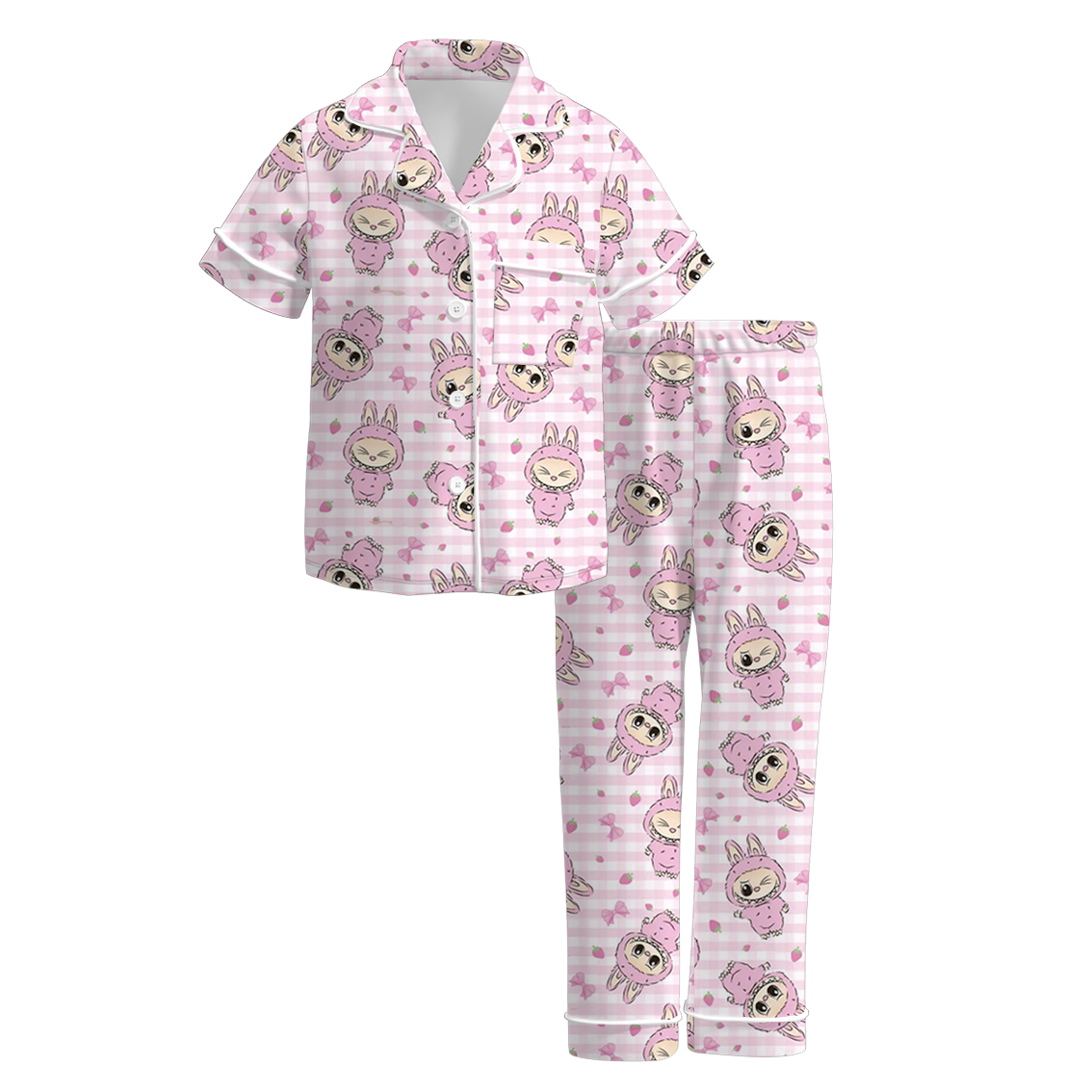 (Pre Order)Girls Spring and Summer Cartoon Print Pajamas