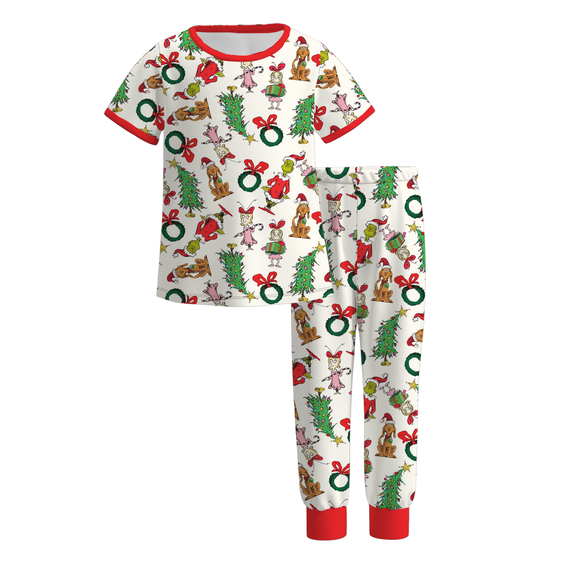 (Pre Order)Family Christmas Cartoon Print Dress,Pajamas&Top
