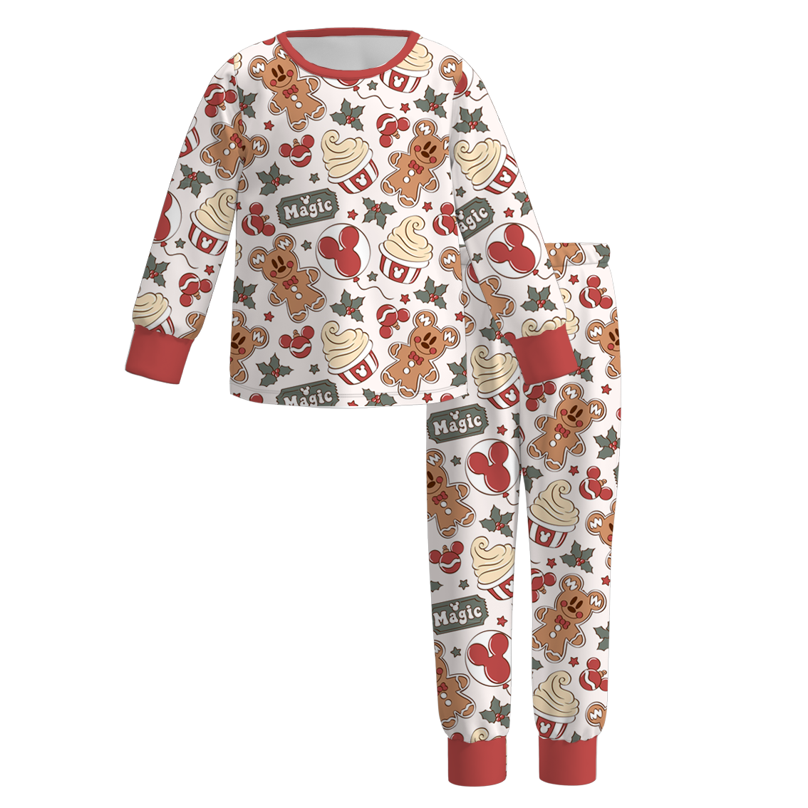 (Pre Order)Family Christmas Gingerbread Print Dress,Set&Top
