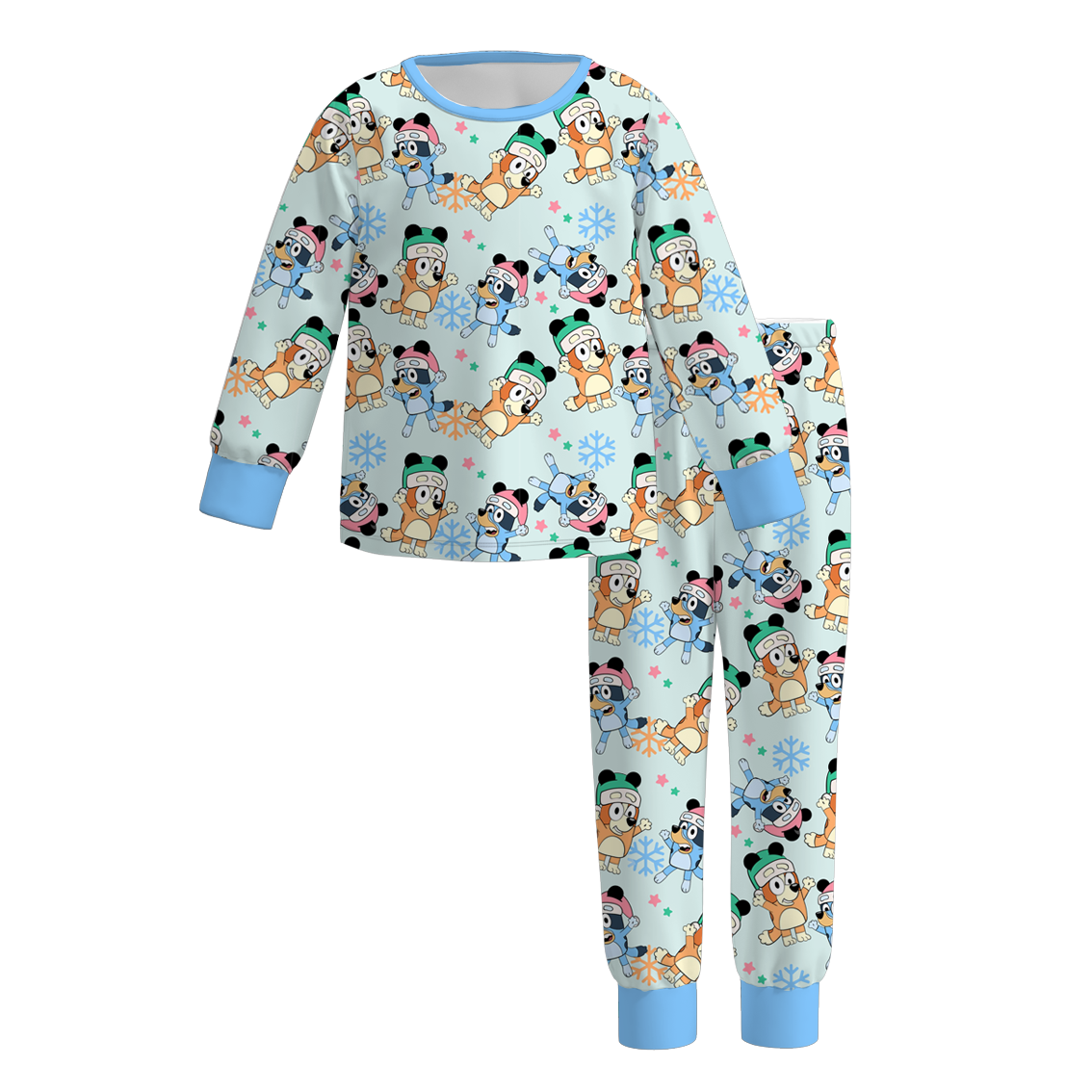 (Pre Order)Sisters Christmas Cartoon Print Dress,Pajamas&Pants