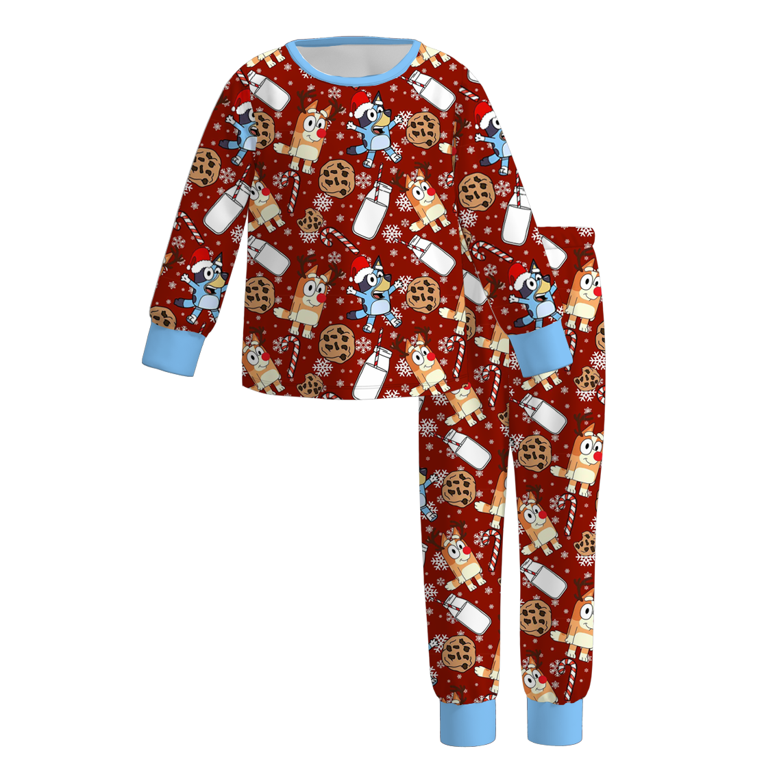 (Pre Order)Sisters Christmas Cartoon Print Dress,Pajamas&Pants