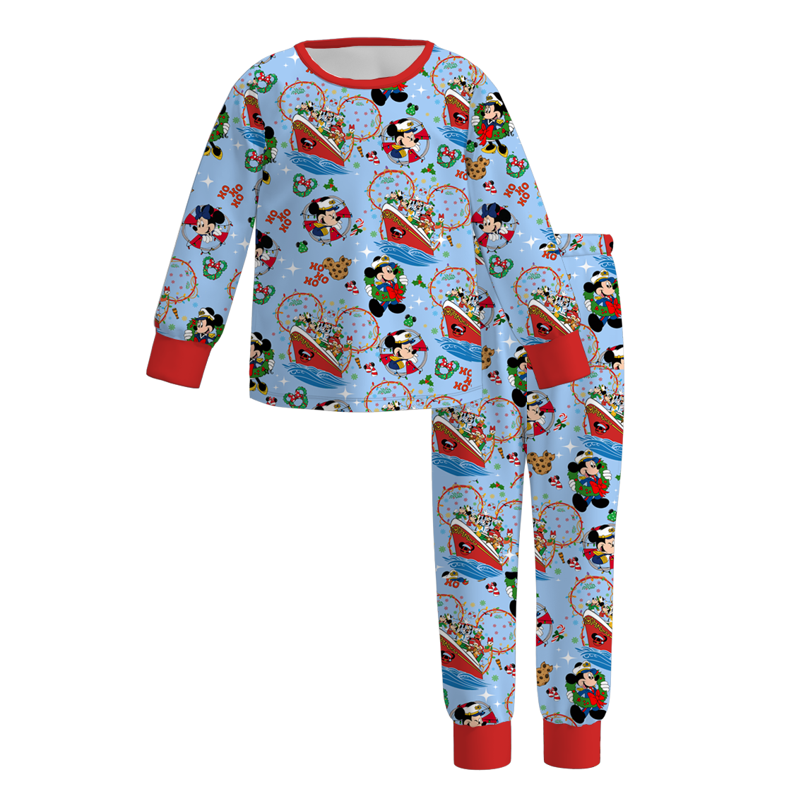 (Pre Order)Family Christmas Cartoon Print Dress,Set&Romper