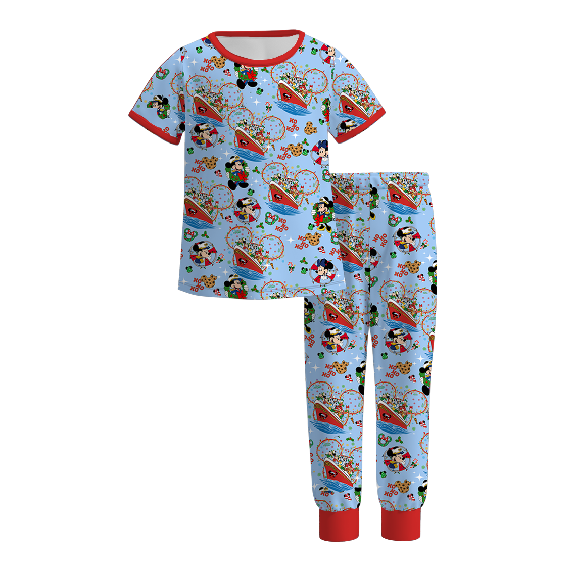 (Pre Order)Family Christmas Cartoon Print Dress,Set&Top