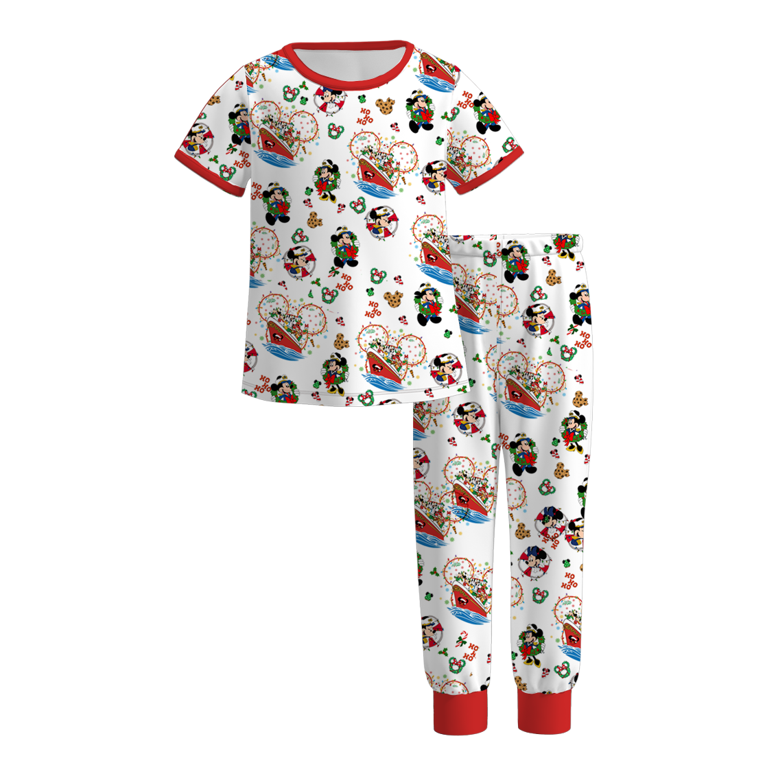 (Pre Order)Family Christmas Cartoon Print Dress,Set&Top