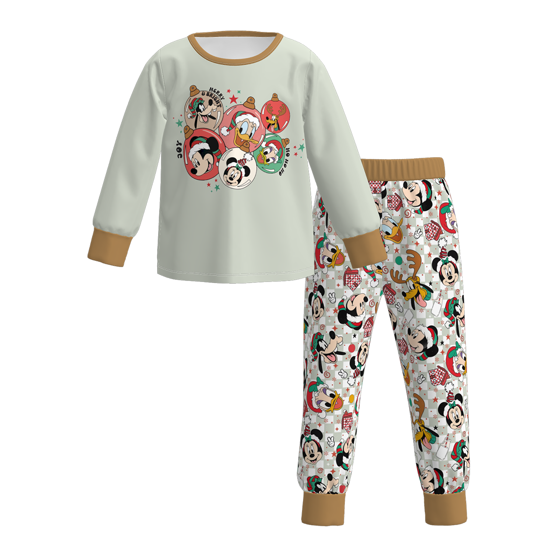 (Pre Order)Girls Christmas Santa Claus Print Pajamas