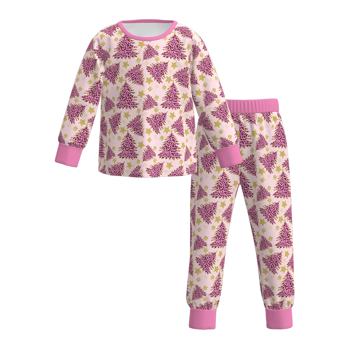 (Pre Order)Girls Christmas Santa Claus Print Pajamas