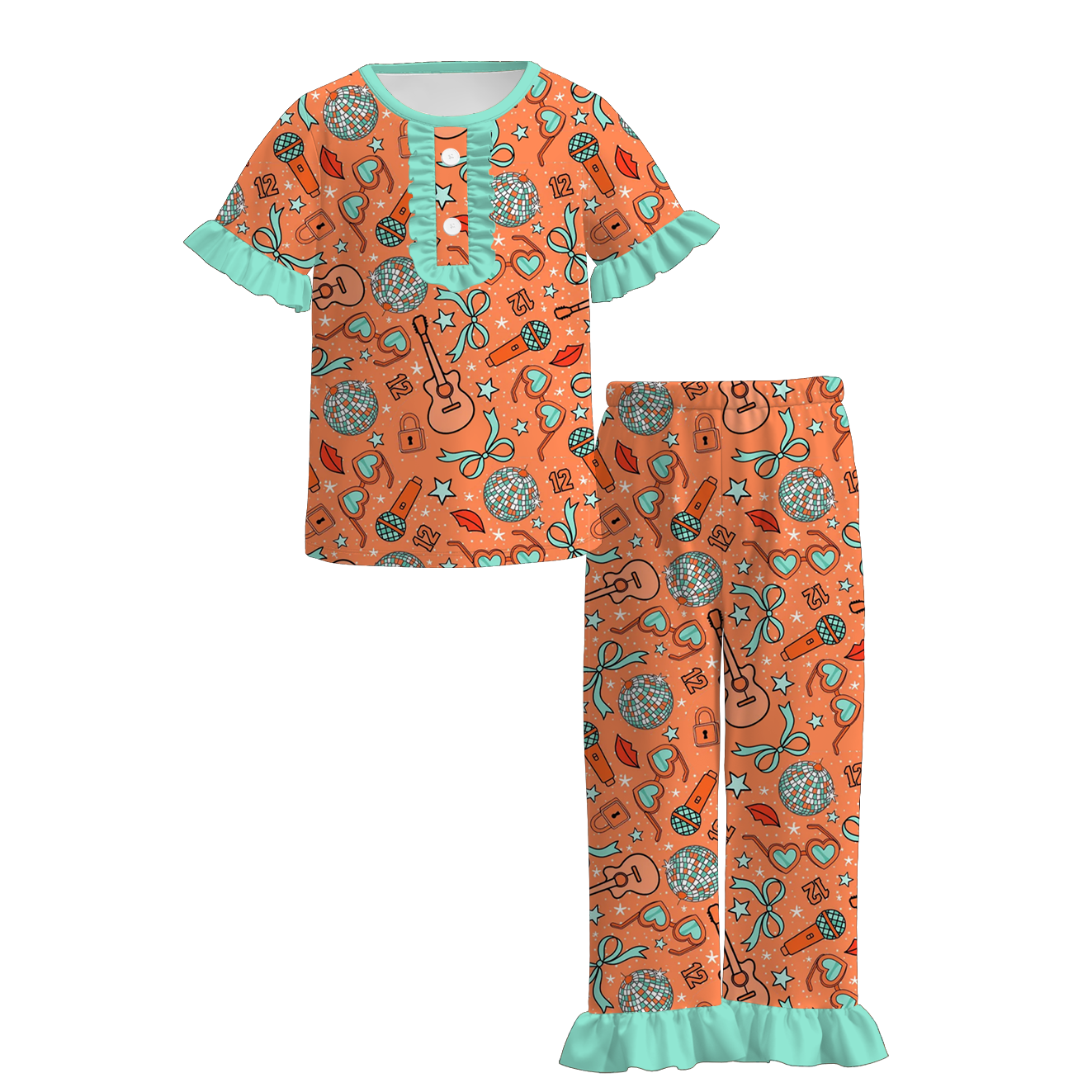 (Pre Order)Family TS Print Dress,Set,Top&Pants