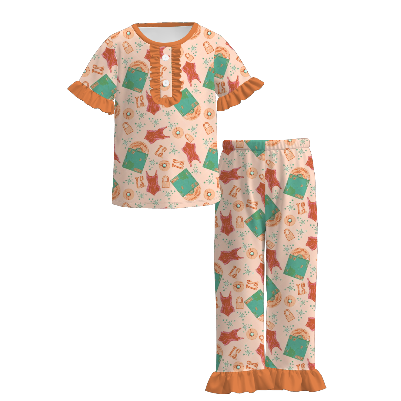 (Pre Order)Family TS Print Dress,Set,Top&Pants