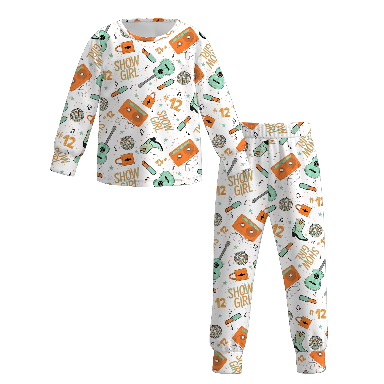 (Pre Order)Family TS Show Girl Print Dress,Set&Pants