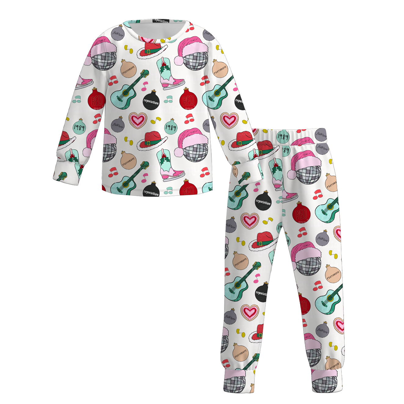 (Pre Order)Family Christmas TS Print Set,Pants&Romper