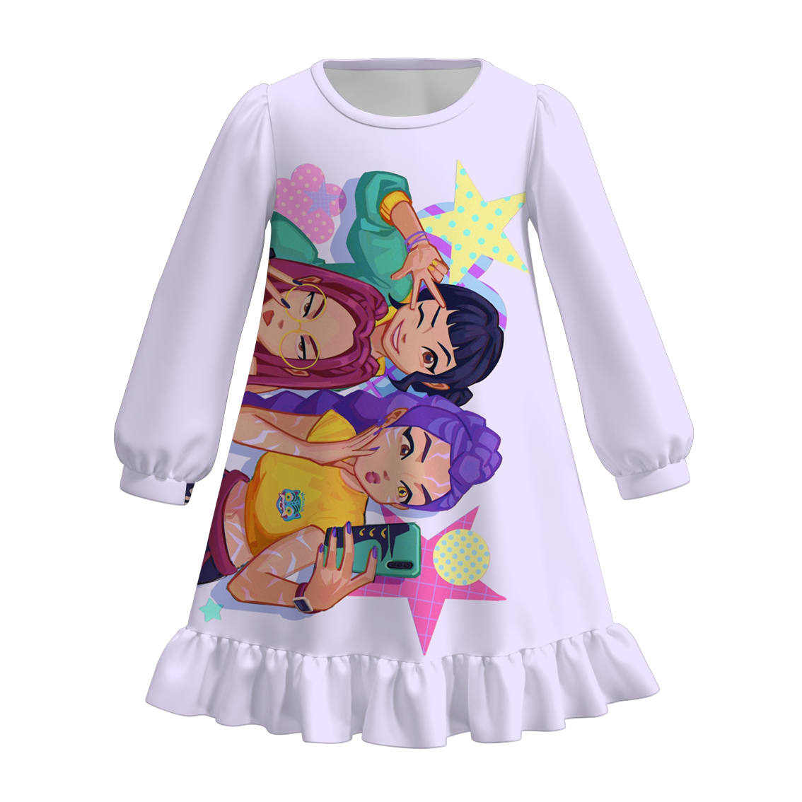 (Pre Order)Girls Movie Character Print Pajamas,Pants&Top
