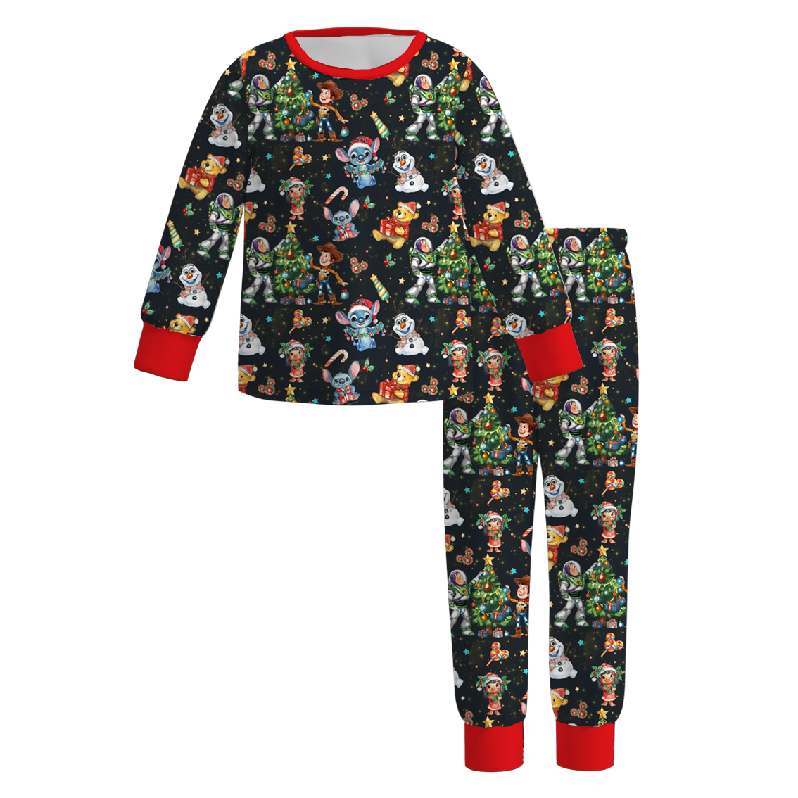 (Pre Order)Girls Christmas Magical World Print Pajamas