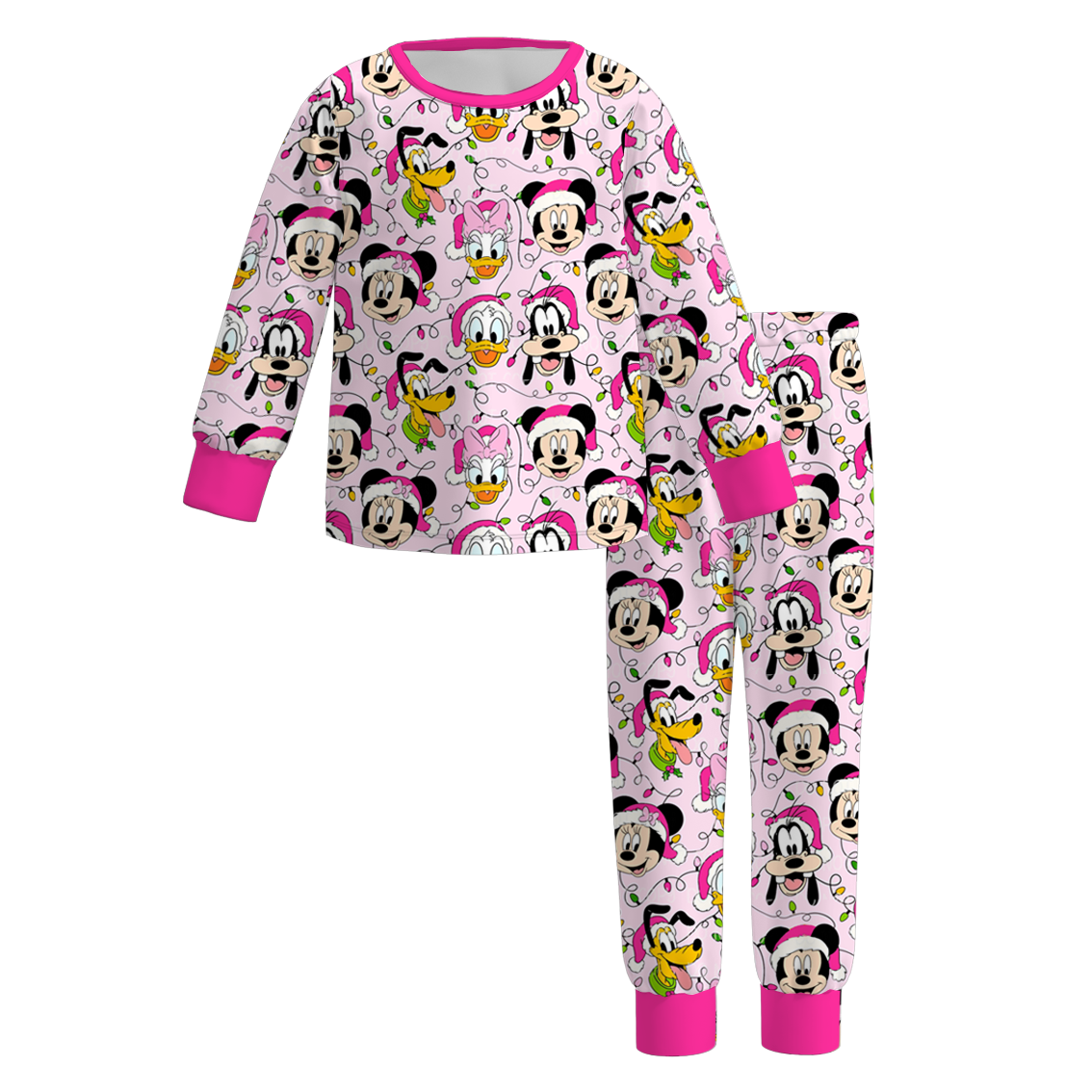 (Pre Order)Girls Christmas Magical World Print Pajamas