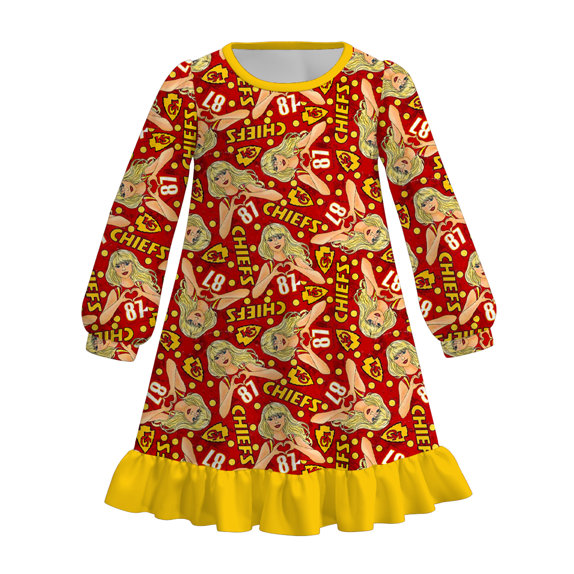 (Pre Order)Girls TS Print Pajamas Dress