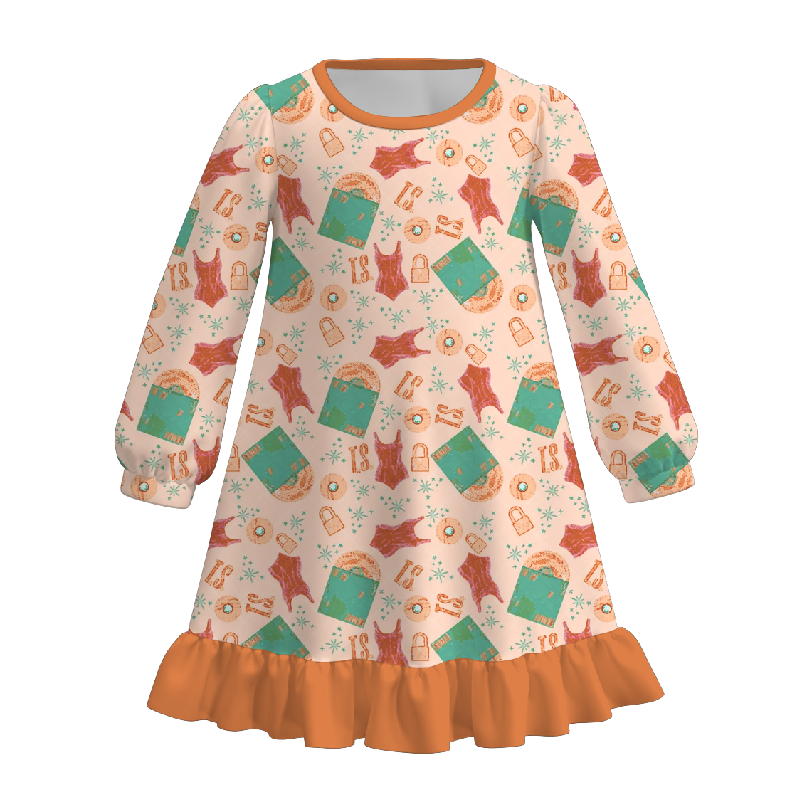 (Pre Order)Girls TS Print Pajamas Dress