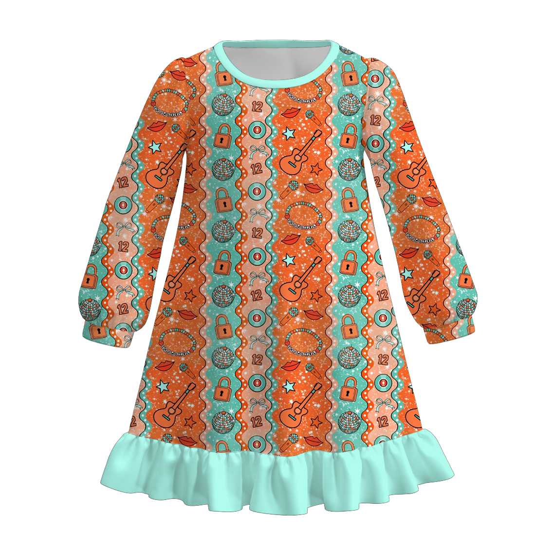 (Pre Order)Girls TS Print Pajamas Dress