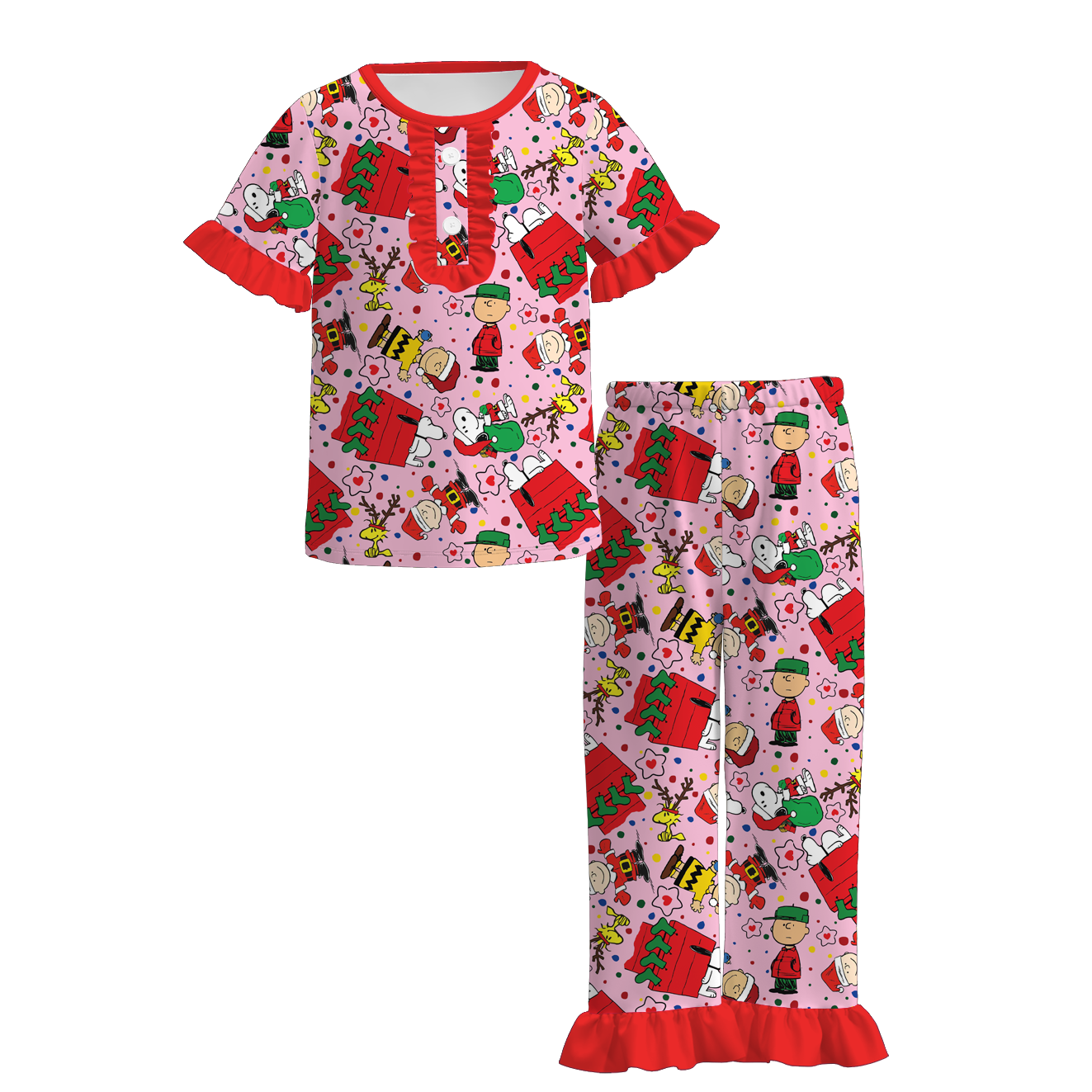 (Pre Order)Girls Christmas Print Pajamas