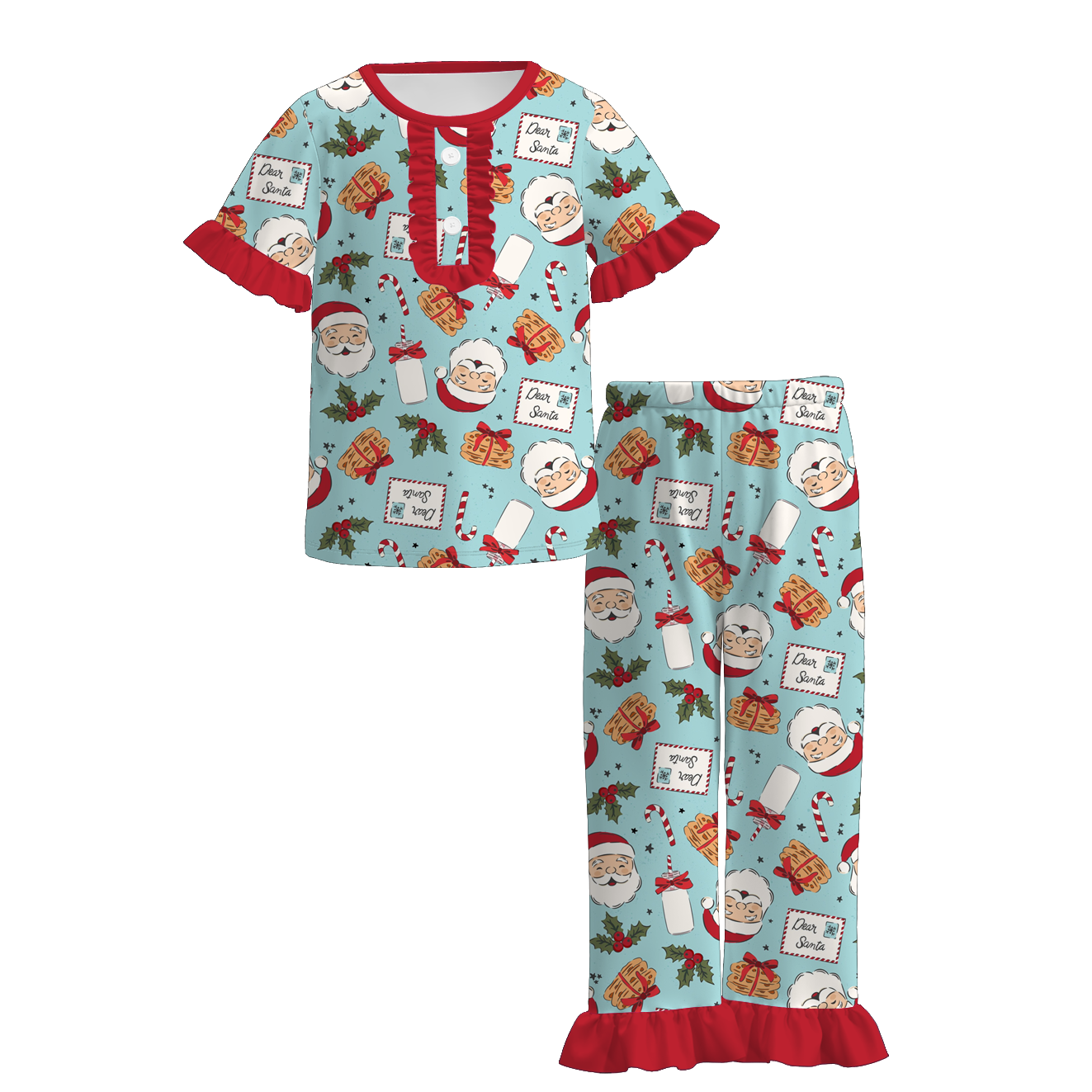 (Pre Order)Girls Christmas Print Pajamas