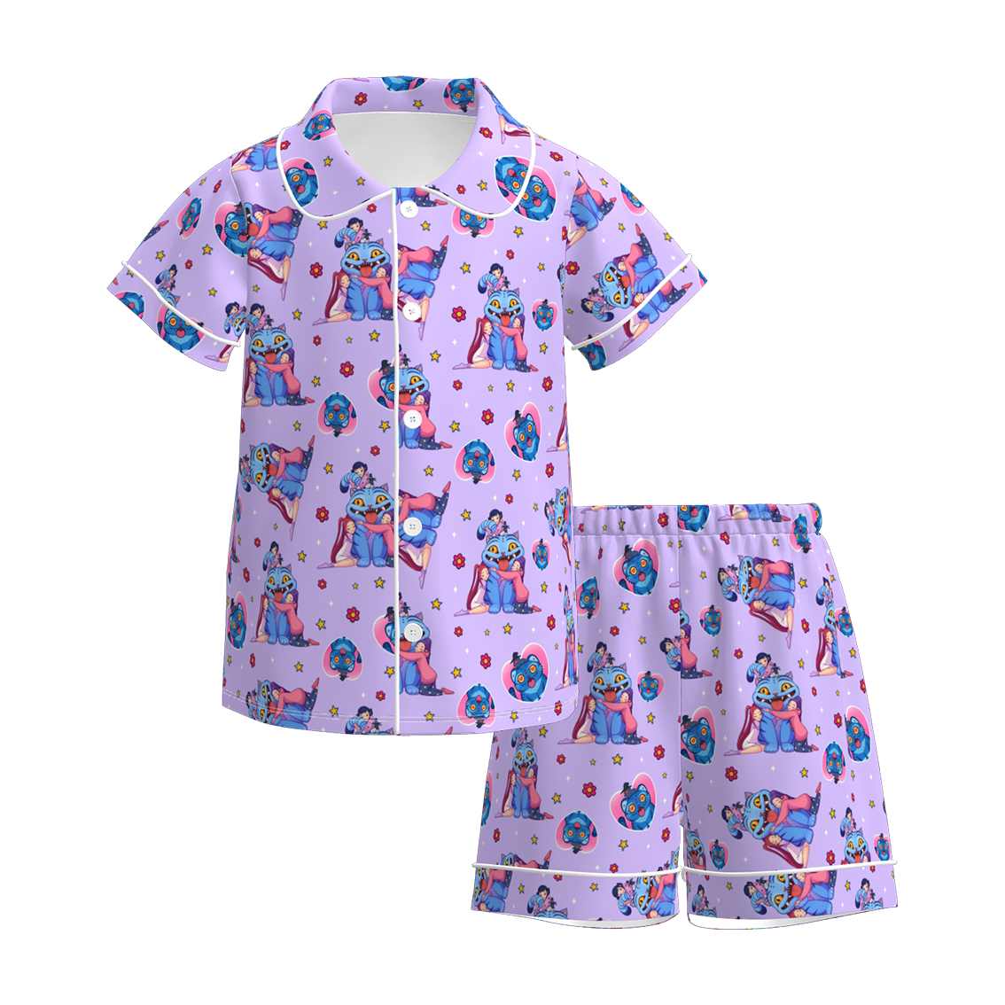 (Pre Order)Girls Movie Character Print Pajamas