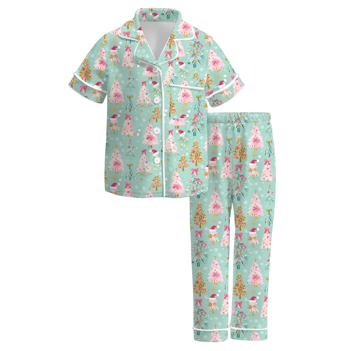 (Pre Order)Girls Christmas Print Pajamas