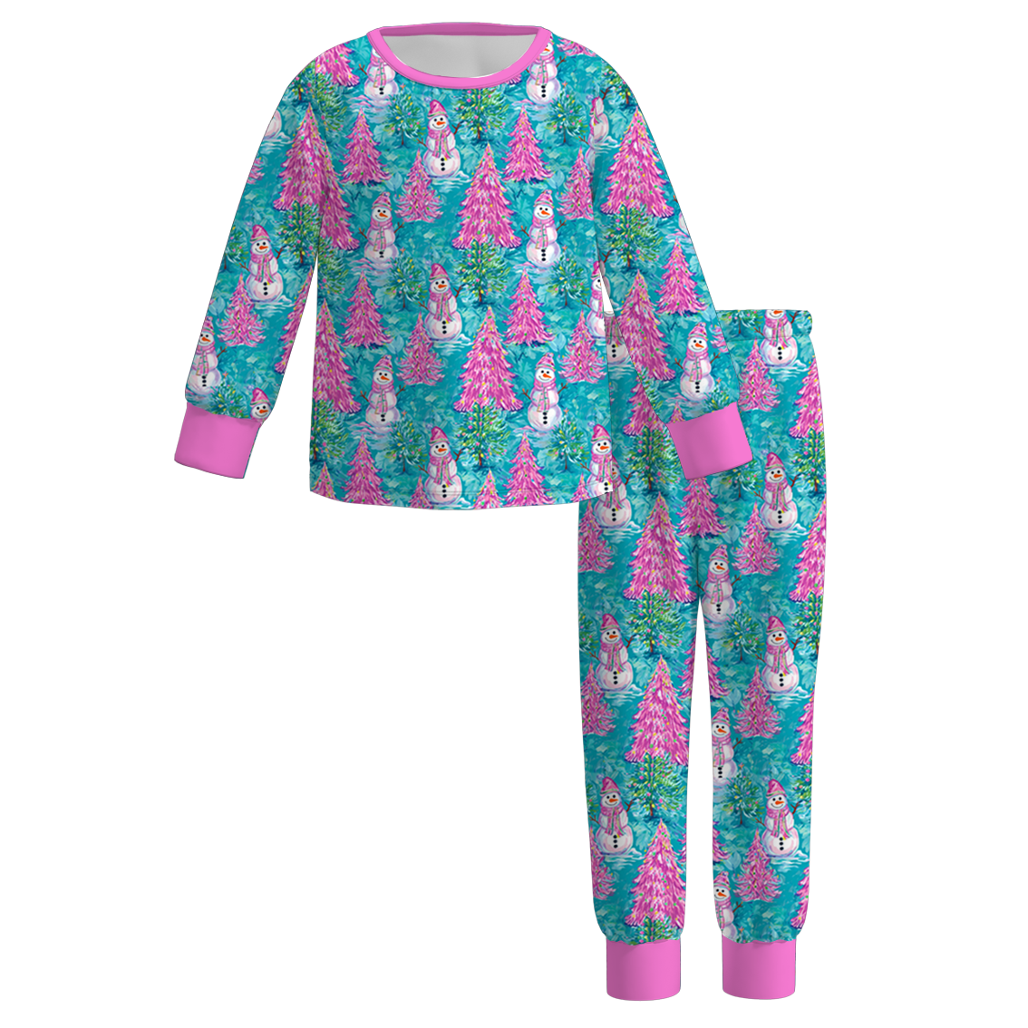 (Pre Order)Girls Christmas Tree Print Dress&Set