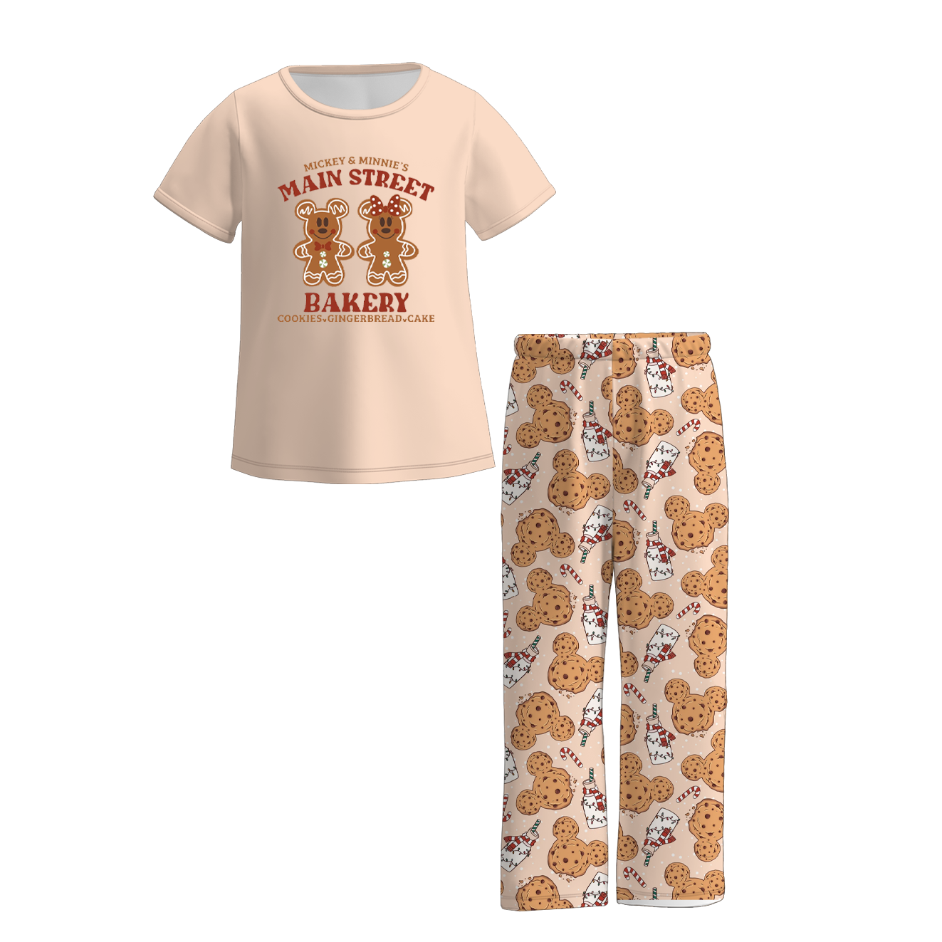 (Pre Order)Family Christmas Gingerbread Print Pajamas