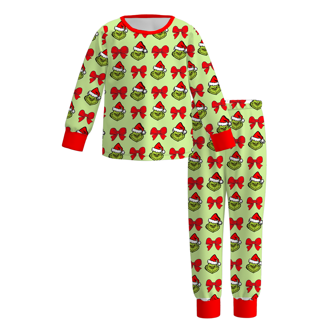 (Pre Order)Girls Christmas Cartoon Print Pajamas