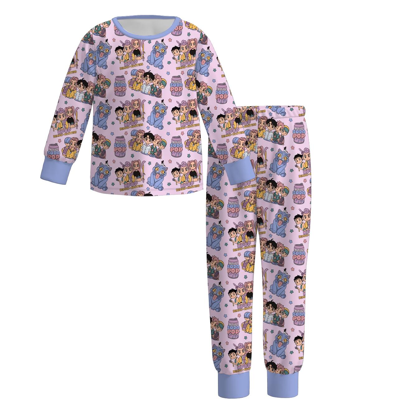 (Pre Order)Girls Movie Character Print Twill Sweatshirt Suit&Pajamas
