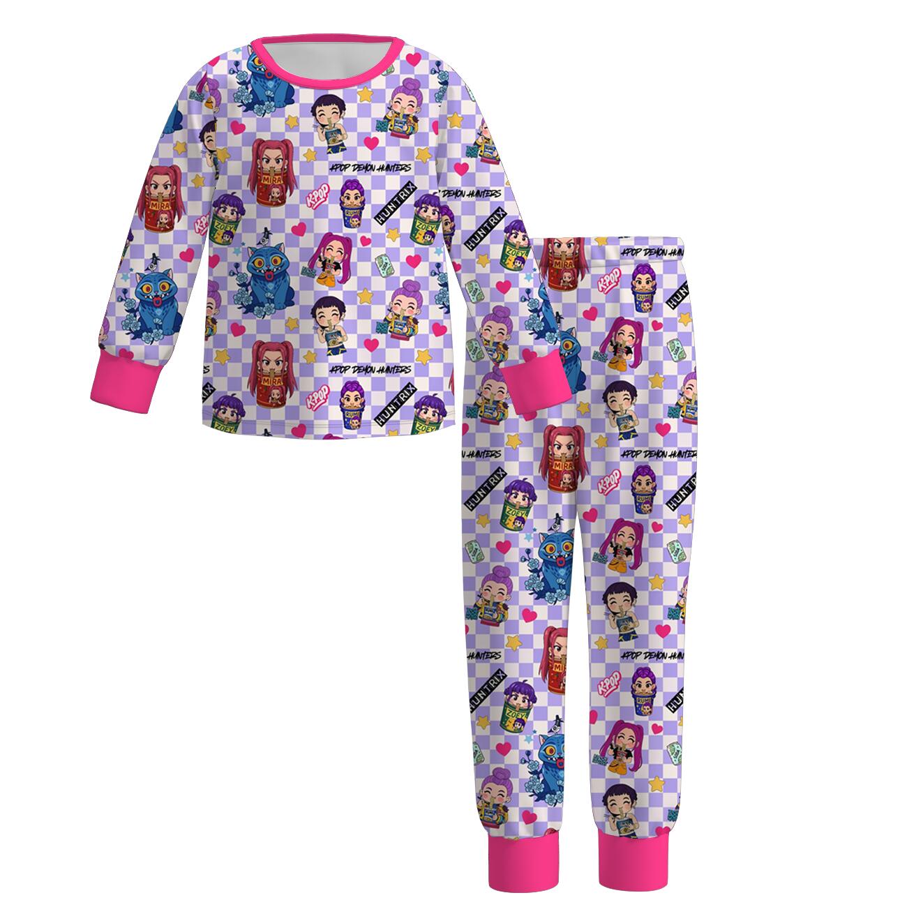 (Pre Order)Girls Movie Character Print Twill Sweatshirt Suit&Pajamas