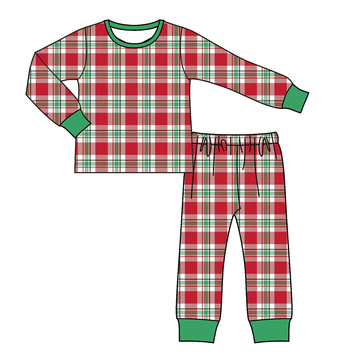 (Pre Order)Family Christmas Plaid Dress,Set,Pants&Romper