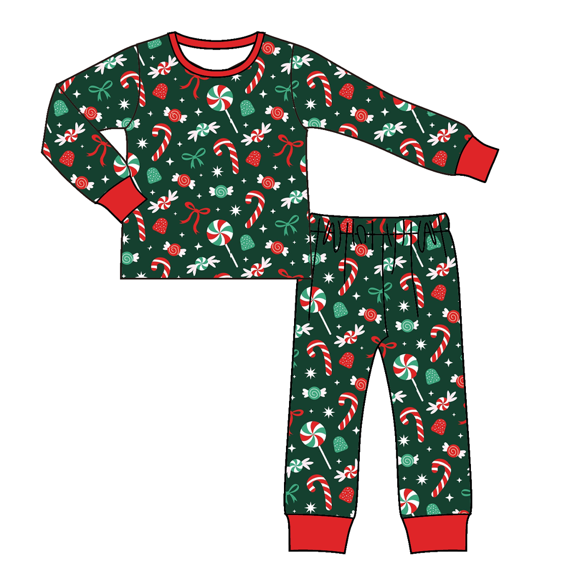 (Pre Order)Family Christmas Candy Dress,Set,Pants&Romper