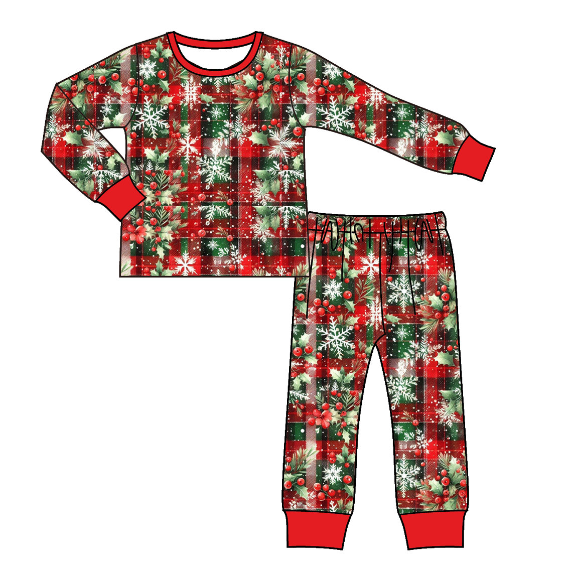 (Pre Order)Family Christmas Snowflake Dress,Set,Pants&Romper