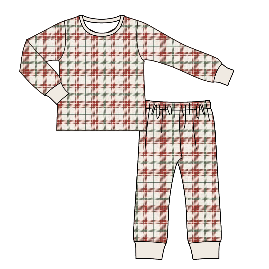 (Pre Order)Family Christmas Plaid Print Dress,Set,Pants&Romper