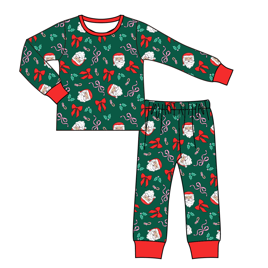 (Pre Order)Family Christmas Santa Claus Print Dress,Set,Pants&Romper