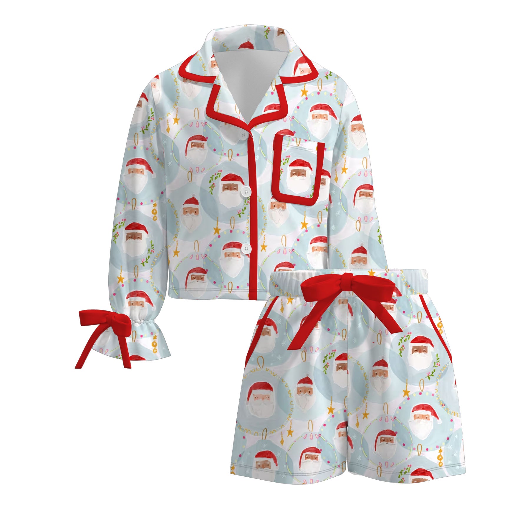 (Pre Order)Girls Christmas Print Pajamas