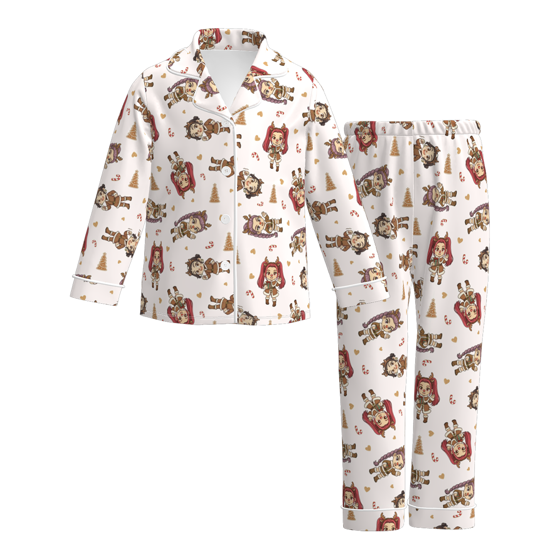 (Pre Order)Girls Christmas Print Pajamas