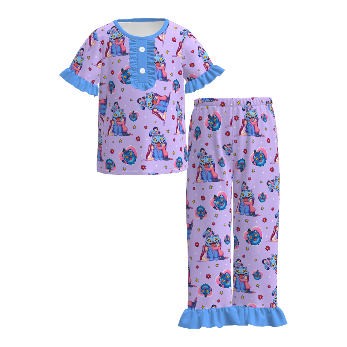 (Pre Order)Girls Movie Character Print Pajamas
