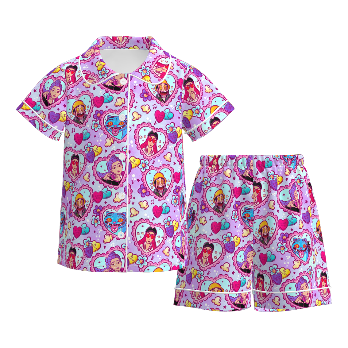 (Pre Order)Girls Valentine's Day Movie Character Print Pajamas