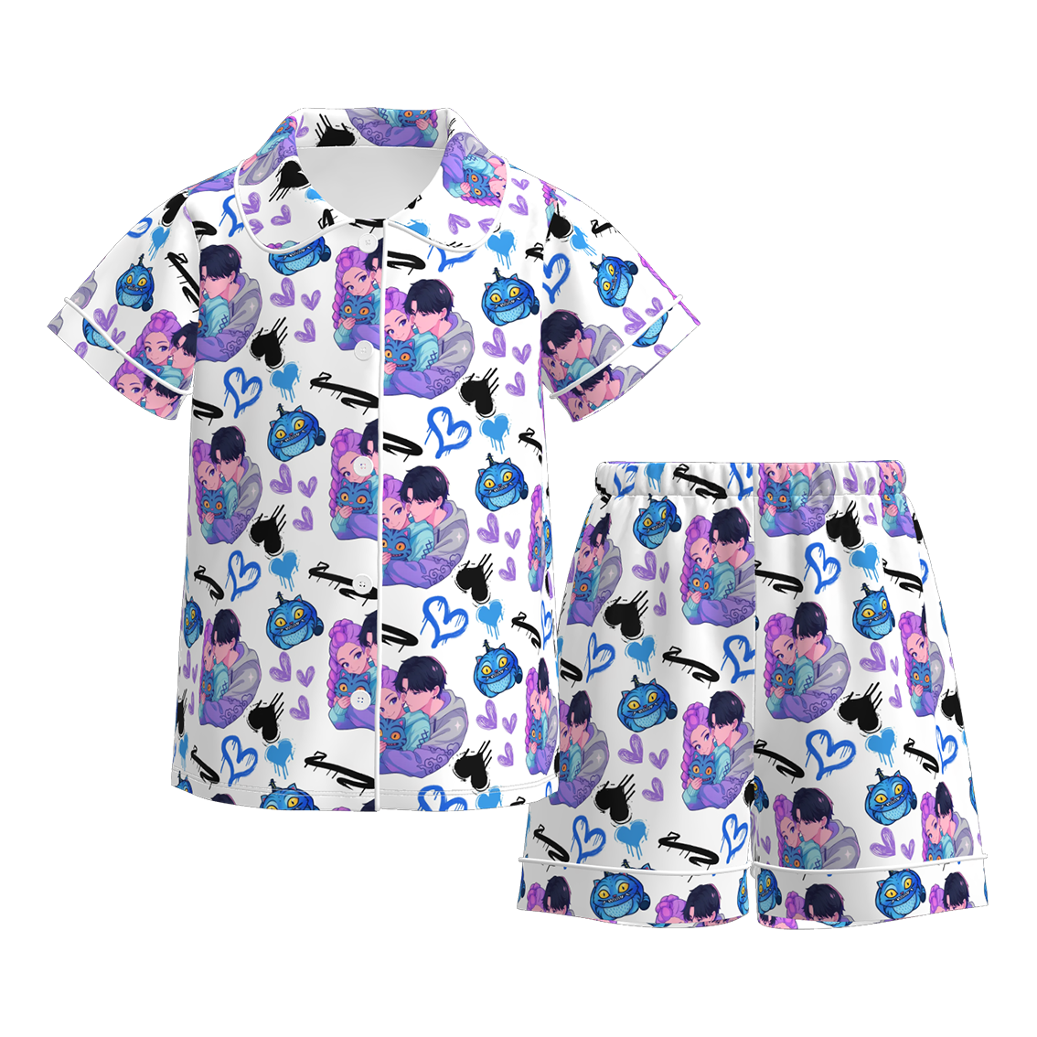 (Pre Order)Girls Valentine's Day Movie Character Print Pajamas