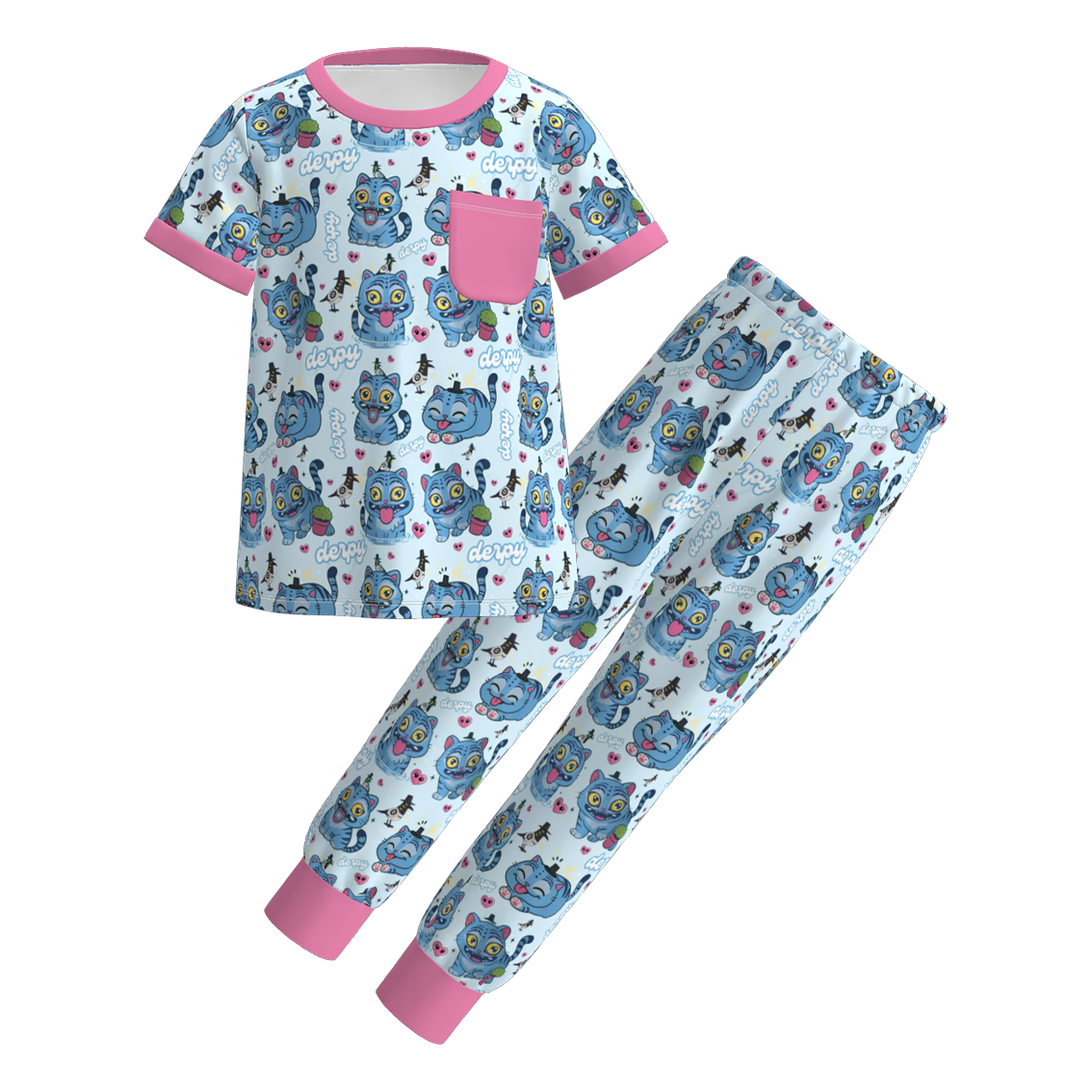 (Pre Order)Girls Valentine's Day Movie Character Print Pajamas