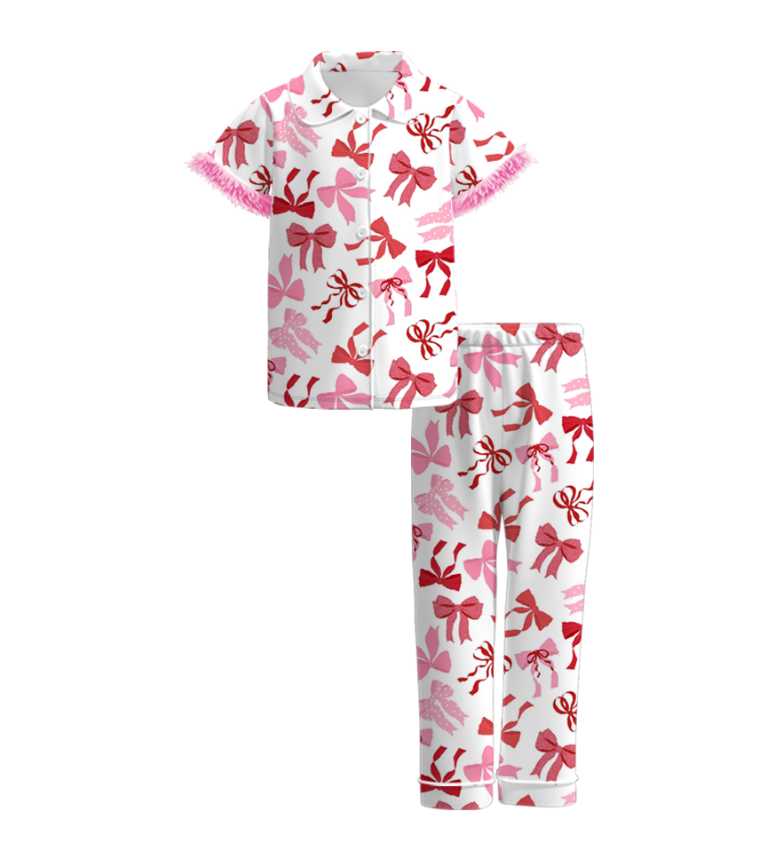 (Pre Order)Girls Valentine's Day Print Pajamas