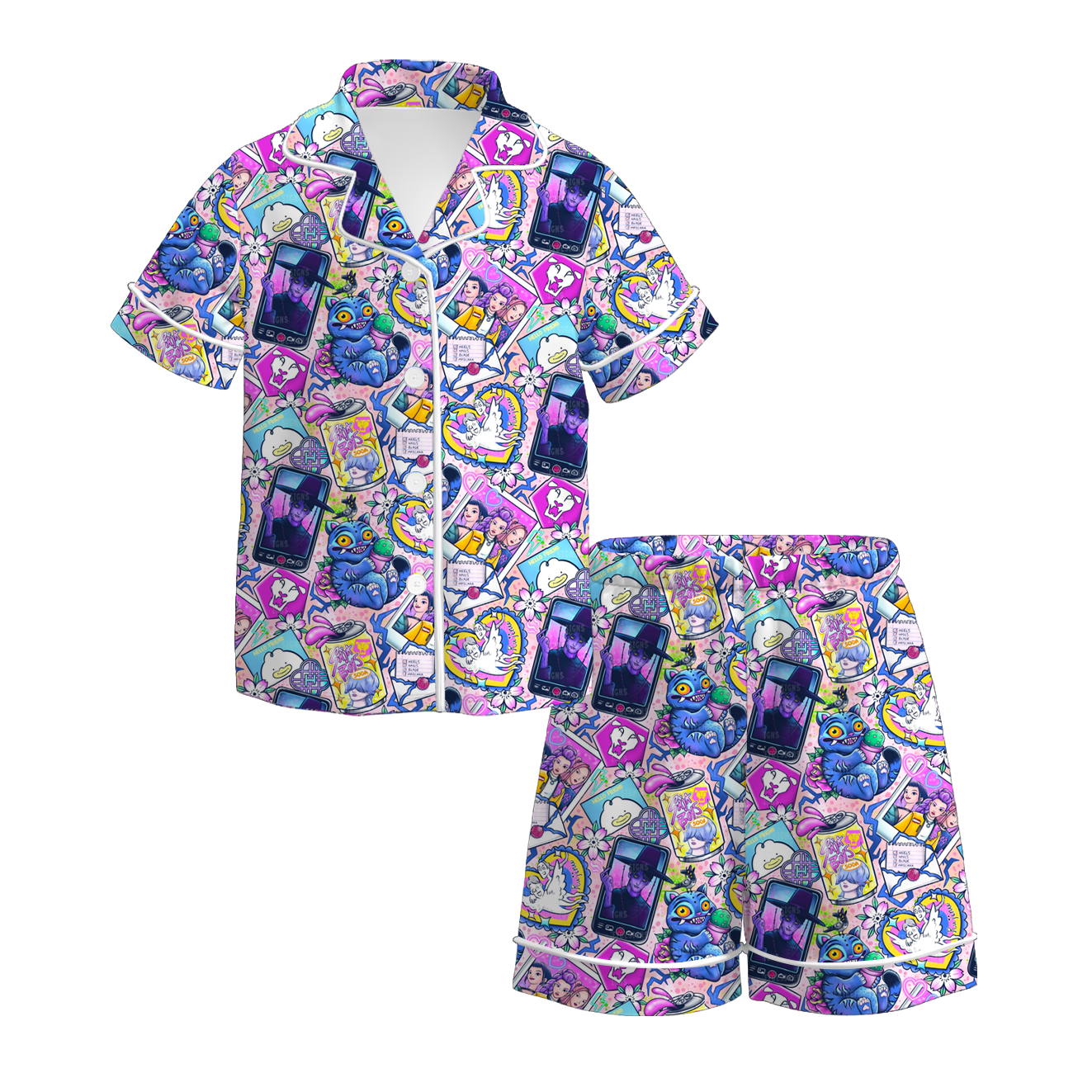 (Pre Order)Girls Movie Character Print Pajamas