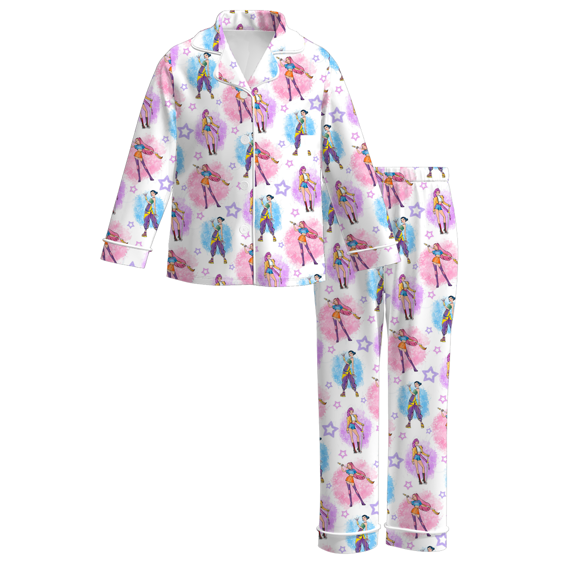 (Pre Order)Girls Movie Character Print Pajamas