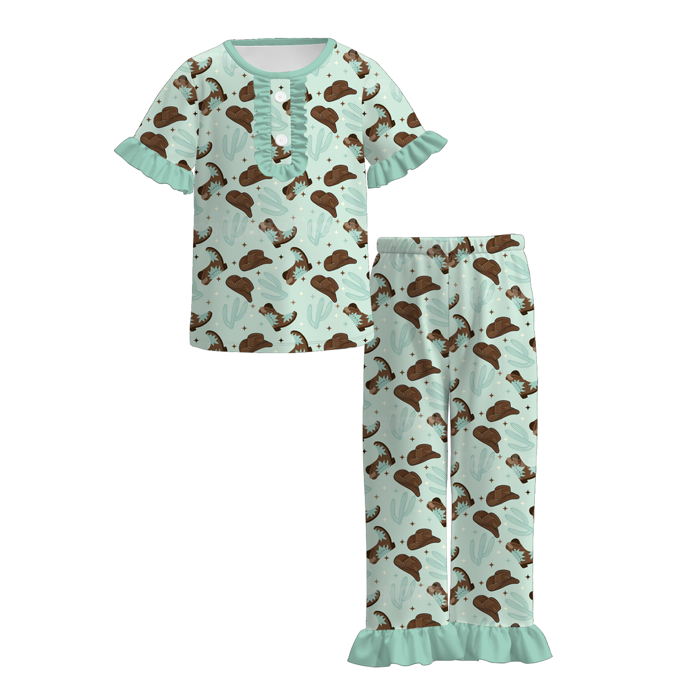 (Pre Order)Sisters Spring Boots Print Dress,Set&Romper