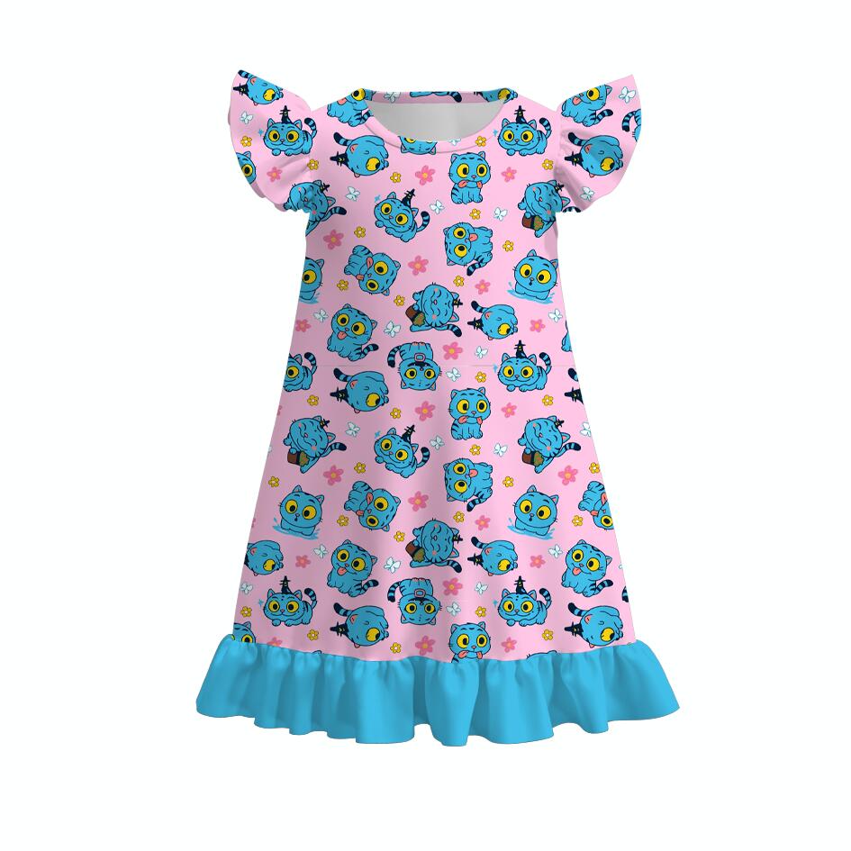 (Pre Order)Girls Movie Character Print Pajamas Dress