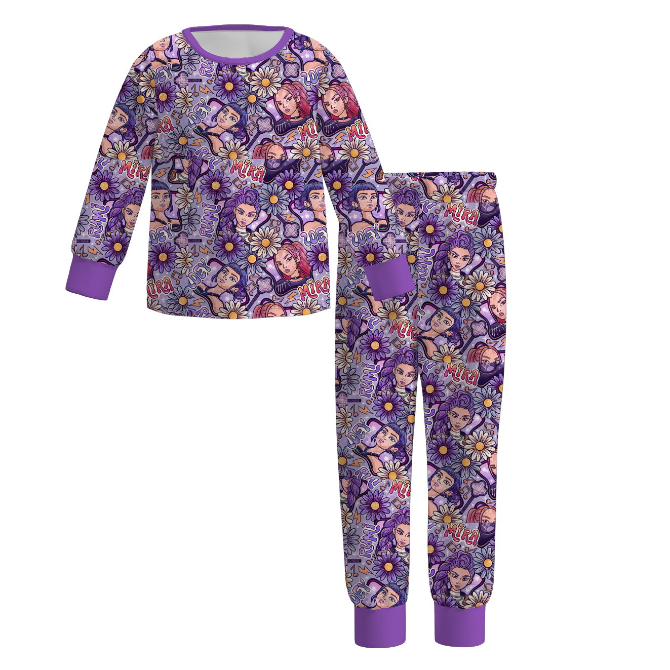 (Pre Order)Girls Movie Character Print Pajamas
