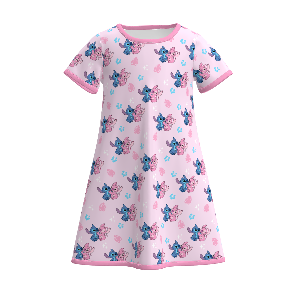 (Pre Order)Girls Spring&Summer Cartoon Print Pajamas Dress